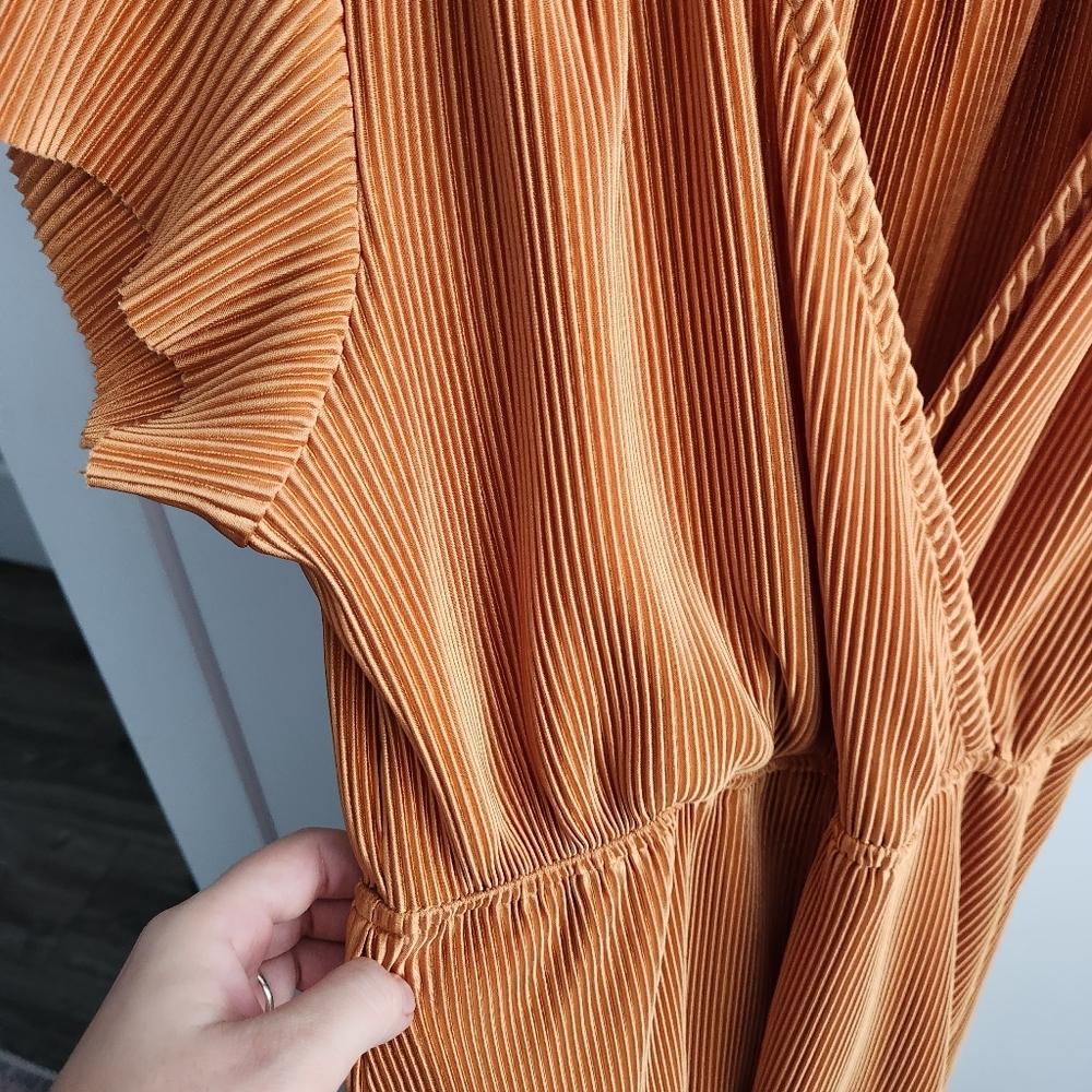 Baltic Born Athena Pleated Burnt Orange Maxi Dress Size Small - Picture 8 of 11